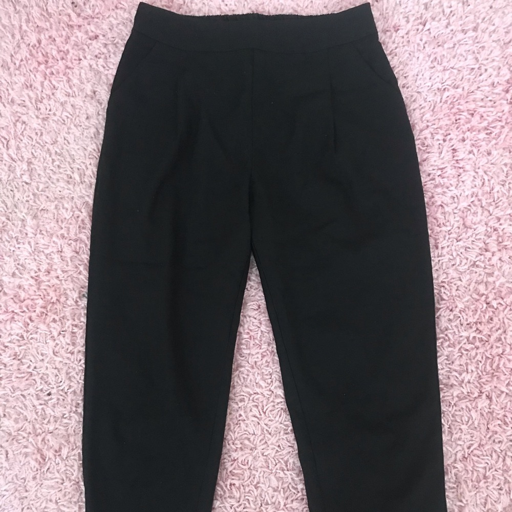Black comfy ankle length trousers
